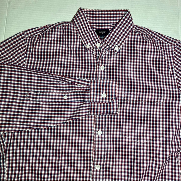 J. Crew Checkered Cotton Shirt Mens Small Button Down Long Sleeve - Picture 1 of 8
